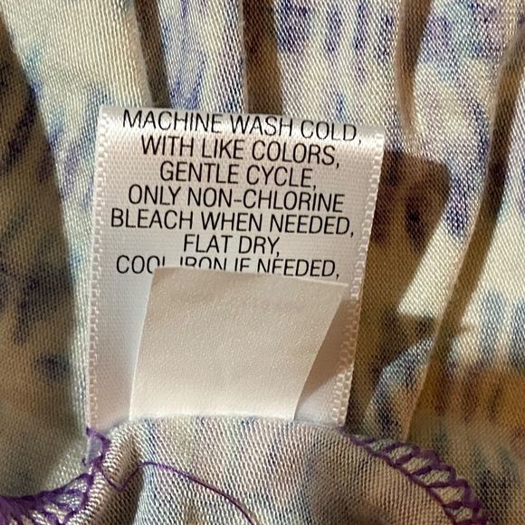 Dana Buchman Top Blouse Women Size S Small Blue Ruffled Front V-Neck 3/4 Sleeve - Picture 8 of 8